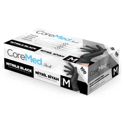 Nitril Pudrasız Siyah Muayene Eldiveni Bimel