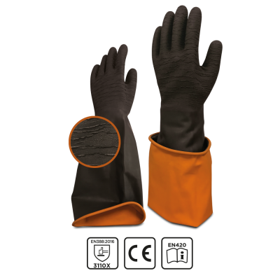 Beybi Korun Tırtıklı 45 cm Uzun Siyah İş Eldiveni