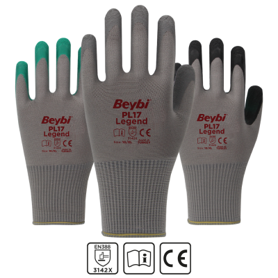 Beybi PL17 Legend Polyester Örme Lateks Eldiven