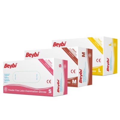Beybi Pudrasız Lateks Muayene Eldiveni - 100'lük Kutu